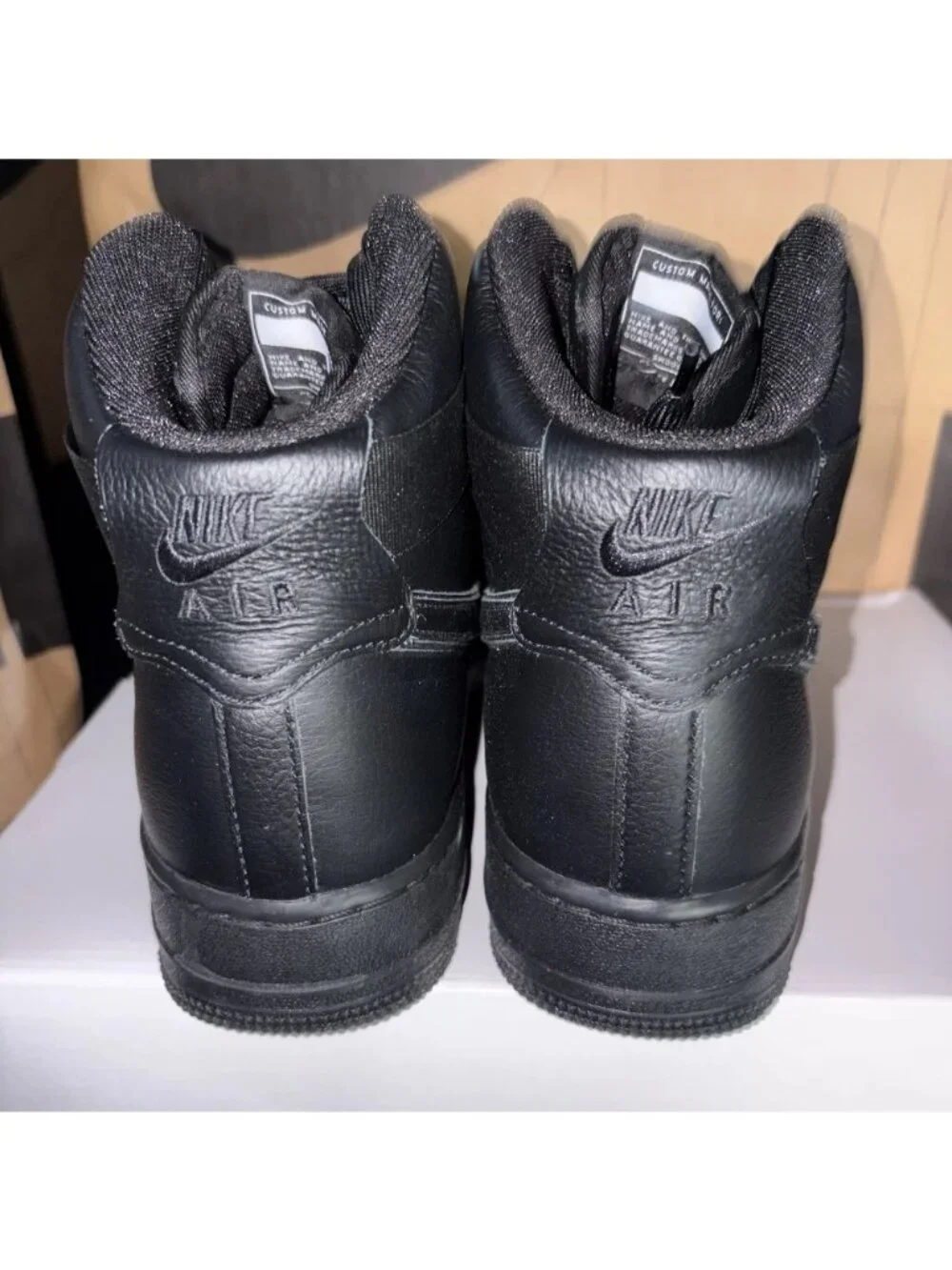 $250 NEW Nike Air Force 1 Triple Black Leather Custom HF0658-900 Men Size 11